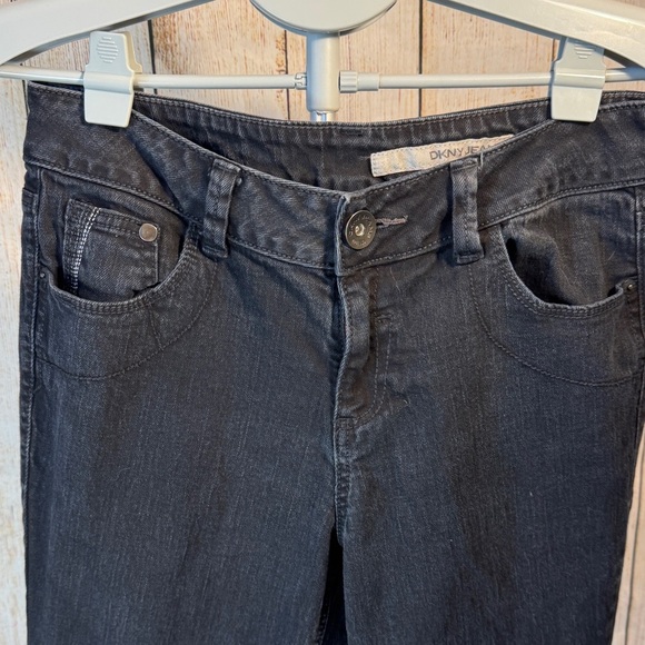 VINTAGE DKNY black Jeans, Women’s Sz 10, Trouser Style Pants, 90s, 30” Inseam - Picture 2 of 9